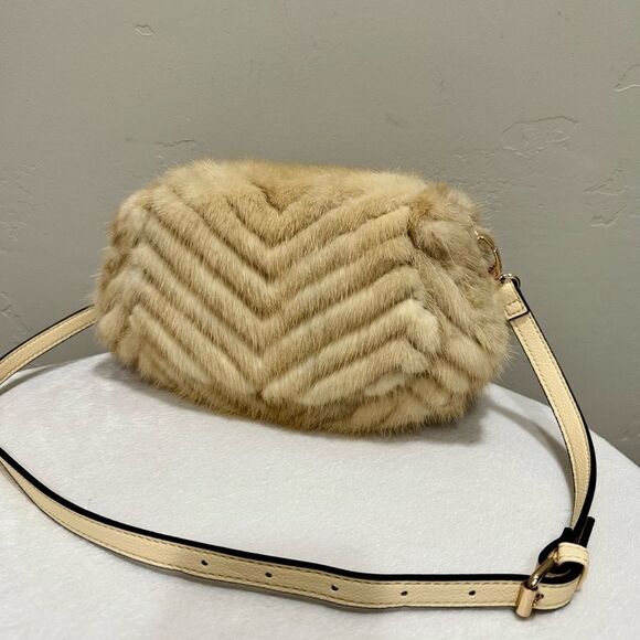 Luxury Real Mink Fur Handmade Fold Over Flap Bag/Shoulder Bag/Crossbody - Picture 7 of 16